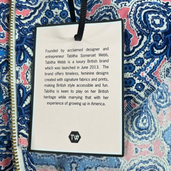 Tabitha Webb Sheath Shift Dress Womens Size 2 Blue Pink Sleeveless Pockets - Picture 9 of 10